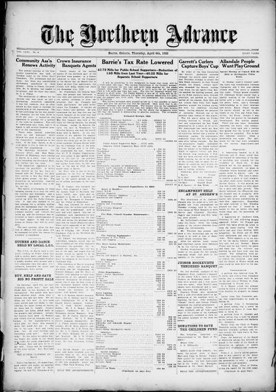 Northern Advance, 6 Apr 1922