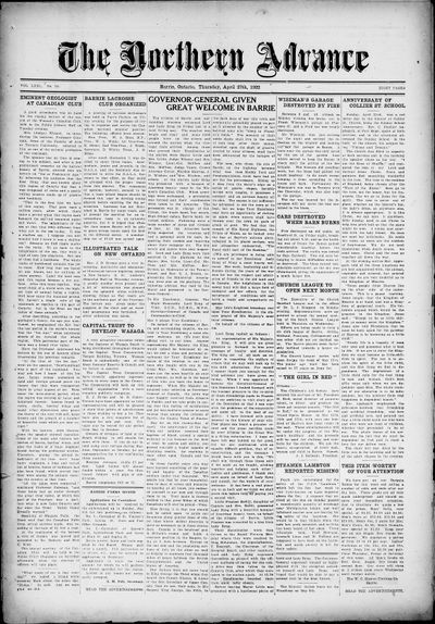 Northern Advance, 27 Apr 1922