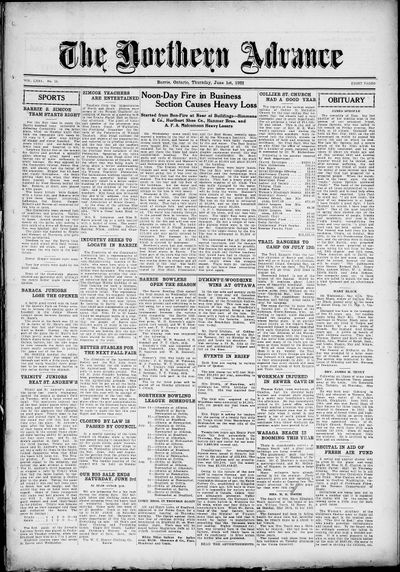 Northern Advance, 1 Jun 1922