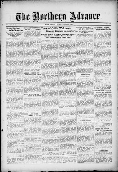 Northern Advance, 22 Jun 1922