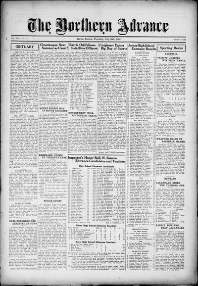 Northern Advance, 20 Jul 1922