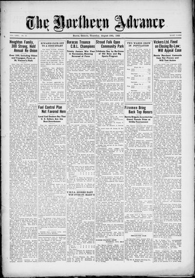 Northern Advance, 10 Aug 1922