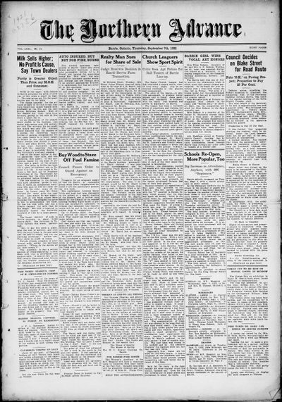 Northern Advance, 7 Sep 1922