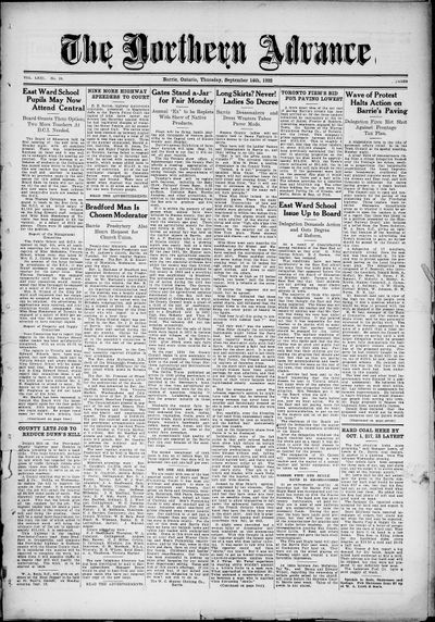 Northern Advance, 14 Sep 1922