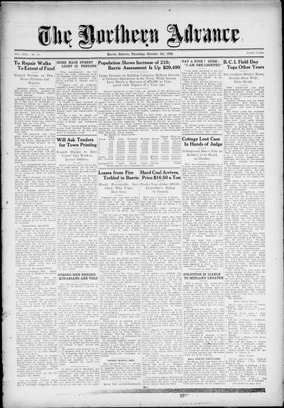 Northern Advance, 5 Oct 1922