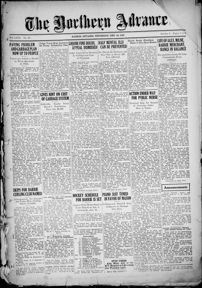 Northern Advance, 14 Dec 1922