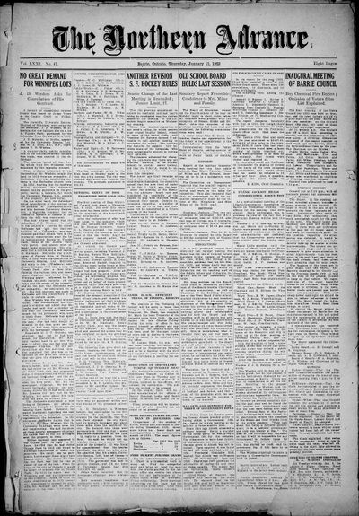 Northern Advance, 11 Jan 1923