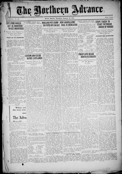 Northern Advance, 18 Jan 1923