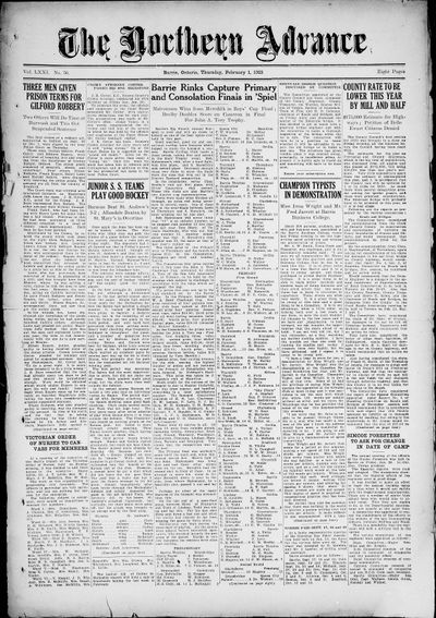 Northern Advance, 1 Feb 1923