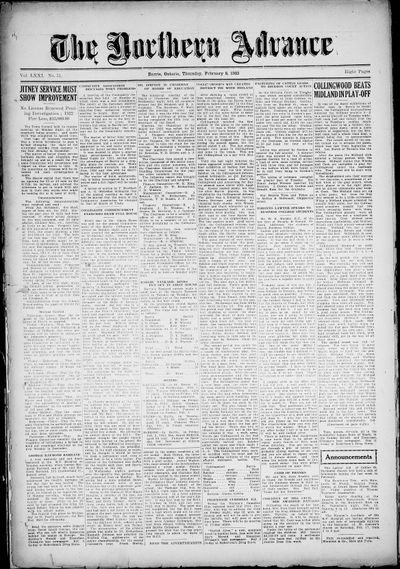 Northern Advance, 8 Feb 1923