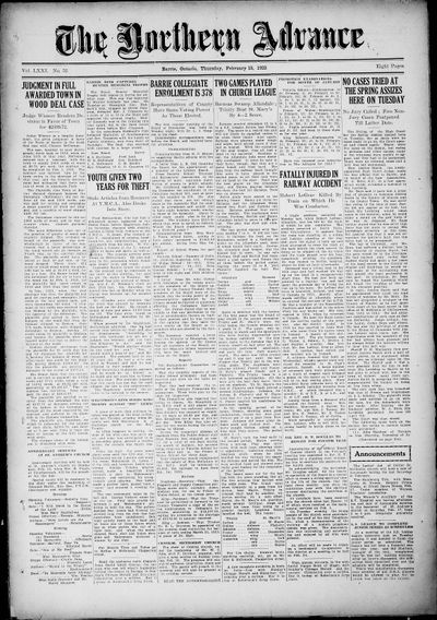 Northern Advance, 15 Feb 1923