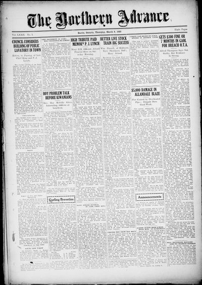 Northern Advance, 8 Mar 1923