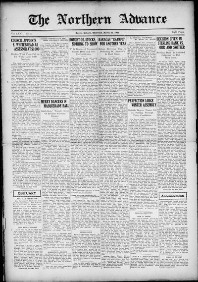 Northern Advance, 22 Mar 1923