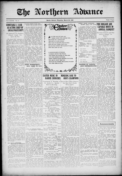 Northern Advance, 29 Mar 1923