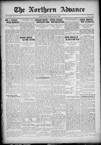 Northern Advance, 5 Apr 1923