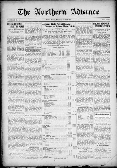 Northern Advance, 12 Apr 1923