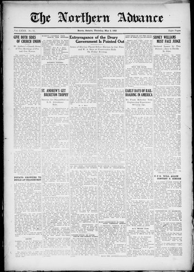 Northern Advance, 3 May 1923