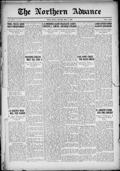 Northern Advance, 17 May 1923