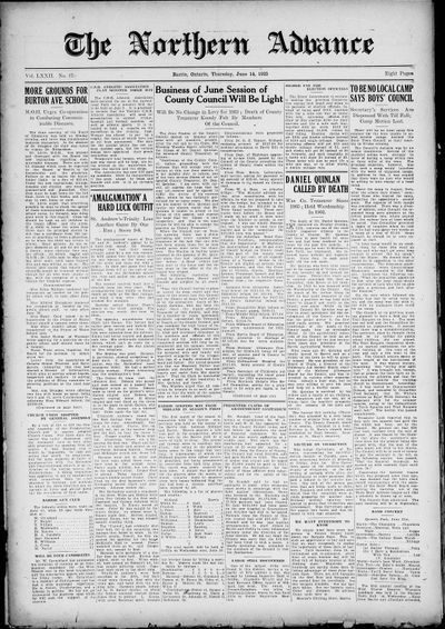 Northern Advance, 14 Jun 1923