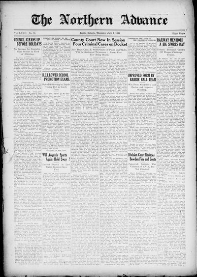 Northern Advance, 5 Jul 1923