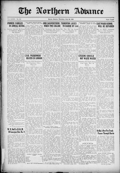 Northern Advance, 26 Jul 1923