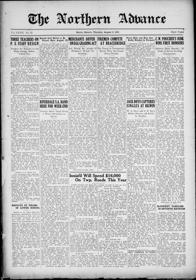 Northern Advance, 9 Aug 1923