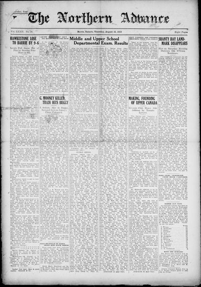 Northern Advance, 16 Aug 1923