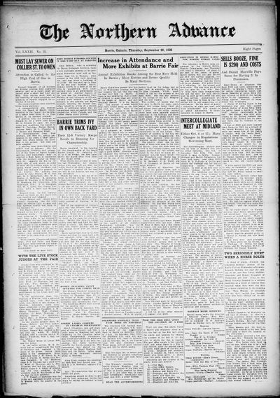 Northern Advance, 20 Sep 1923