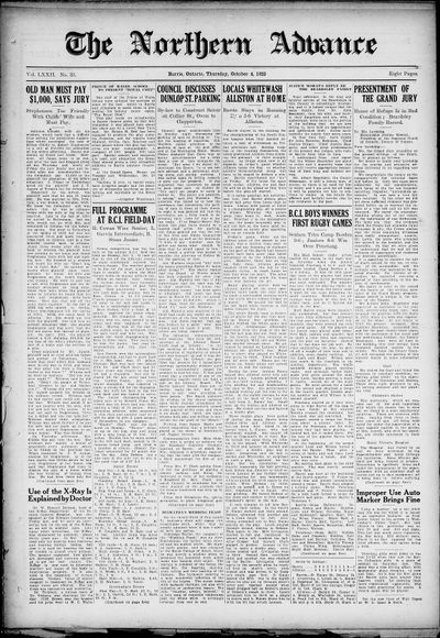 Northern Advance, 4 Oct 1923