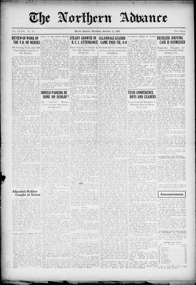 Northern Advance, 11 Oct 1923