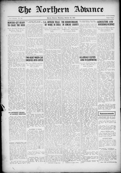 Northern Advance, 25 Oct 1923