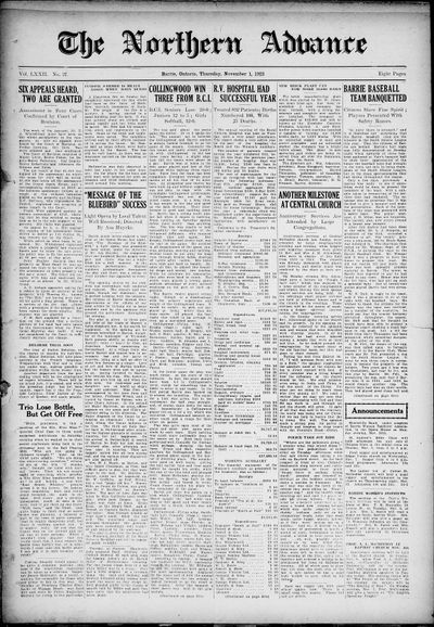 Northern Advance, 1 Nov 1923