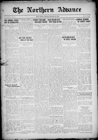 Northern Advance, 13 Dec 1923