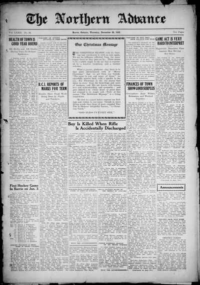 Northern Advance, 20 Dec 1923