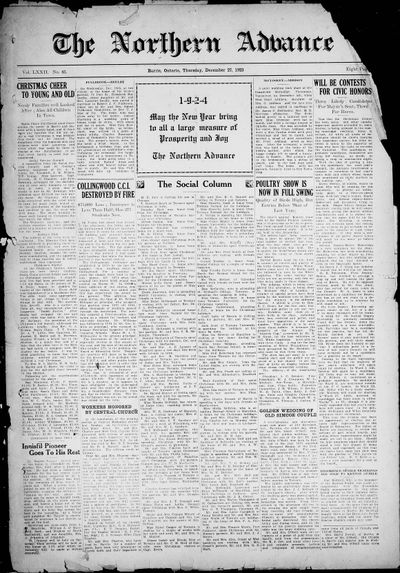 Northern Advance, 27 Dec 1923