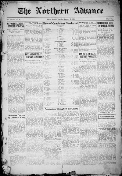 Northern Advance, 3 Jan 1924