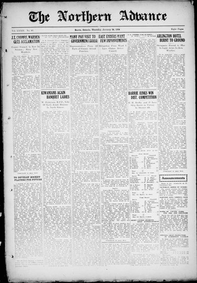 Northern Advance, 24 Jan 1924