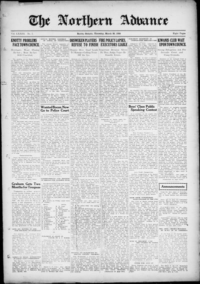 Northern Advance, 20 Mar 1924