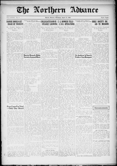 Northern Advance, 17 Apr 1924