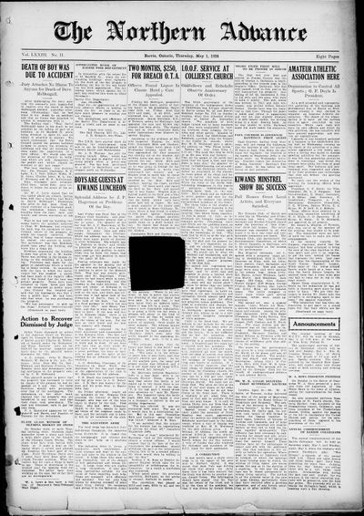 Northern Advance, 1 May 1924