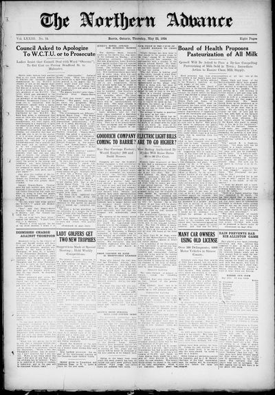 Northern Advance, 22 May 1924