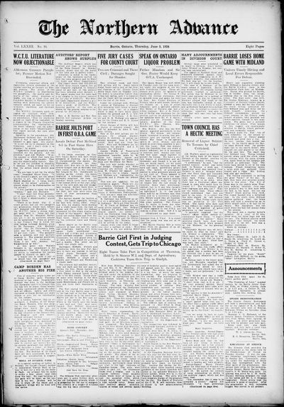 Northern Advance, 5 Jun 1924