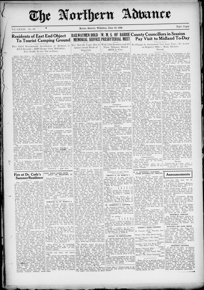 Northern Advance, 19 Jun 1924