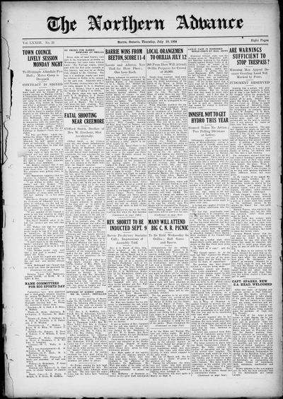 Northern Advance, 10 Jul 1924