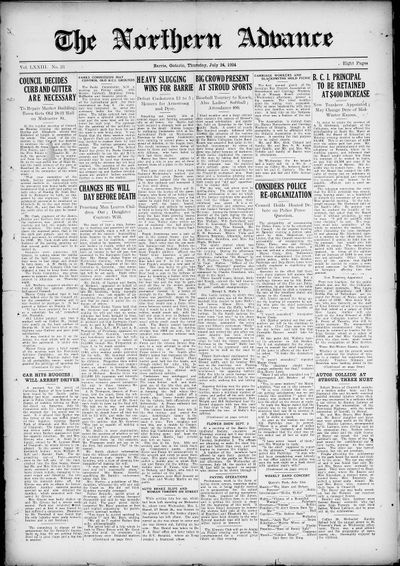 Northern Advance, 24 Jul 1924