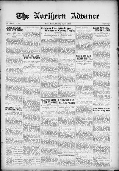 Northern Advance, 7 Aug 1924