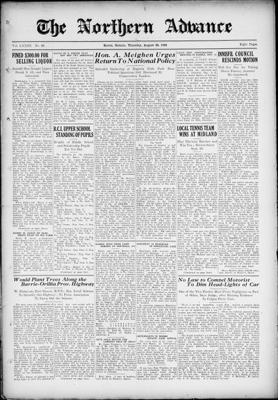 Northern Advance, 28 Aug 1924