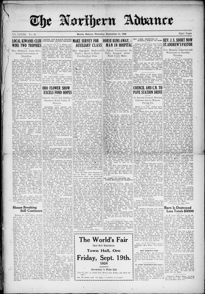 Northern Advance, 11 Sep 1924