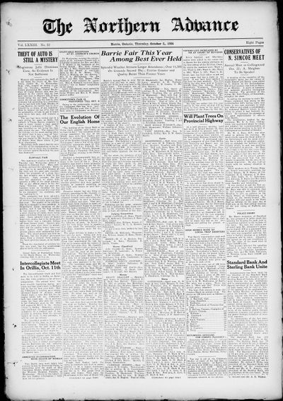 Northern Advance, 2 Oct 1924