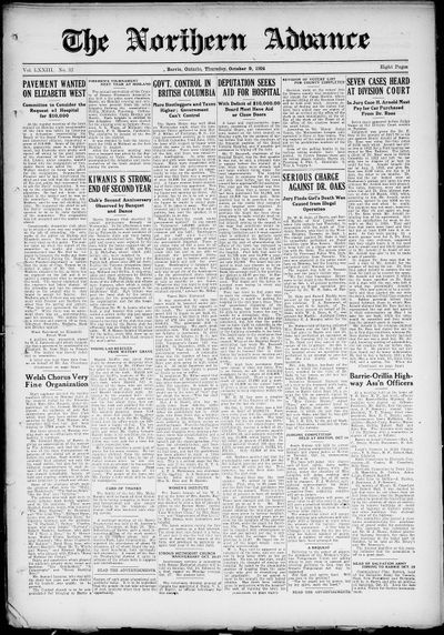 Northern Advance, 9 Oct 1924